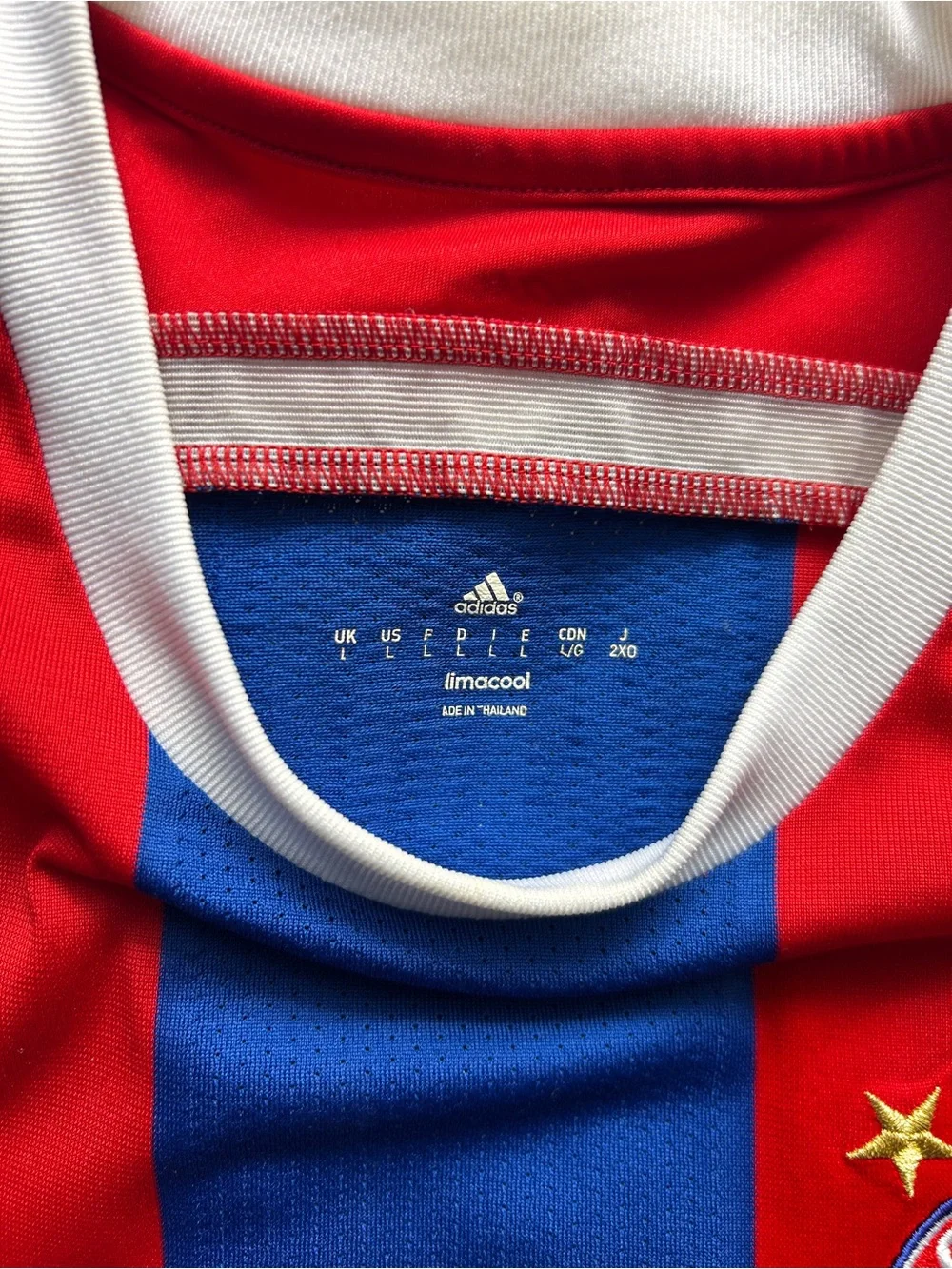 adidas Bayern Munich Red and Blue Home Jersey - Picture 3 of 3